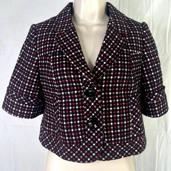 OBR Cropped Dotted Short Sleeve Blazer Women's Size XS - Picture 5 of 14